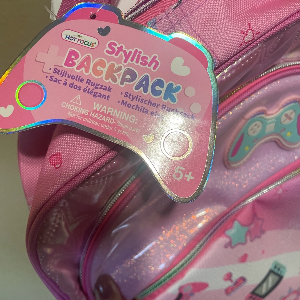 Pink Gamer Kids Backpack with Fun Graphics - Picture 4 of 6